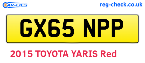 GX65NPP are the vehicle registration plates.