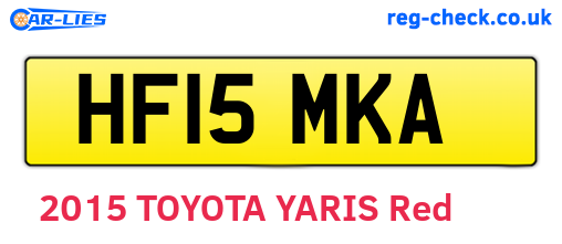 HF15MKA are the vehicle registration plates.