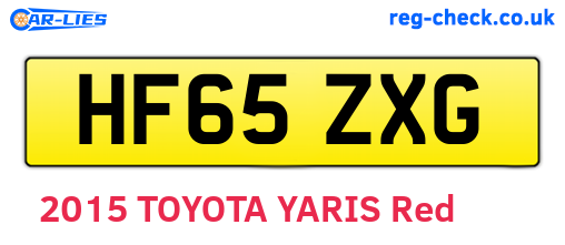 HF65ZXG are the vehicle registration plates.