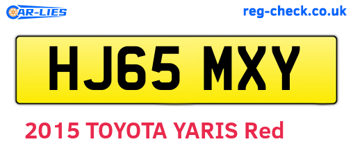 HJ65MXY are the vehicle registration plates.