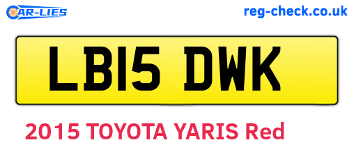 LB15DWK are the vehicle registration plates.