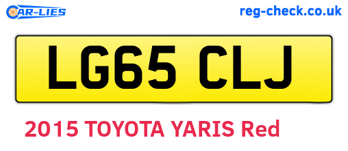 LG65CLJ are the vehicle registration plates.