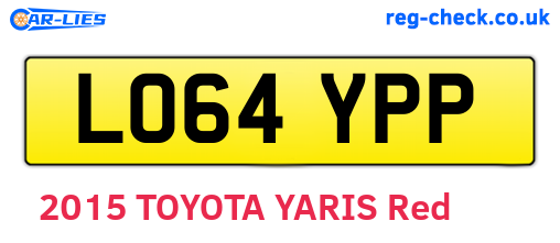 LO64YPP are the vehicle registration plates.
