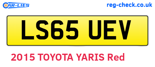 LS65UEV are the vehicle registration plates.