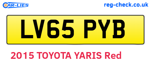 LV65PYB are the vehicle registration plates.