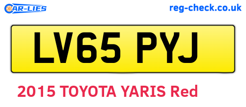 LV65PYJ are the vehicle registration plates.