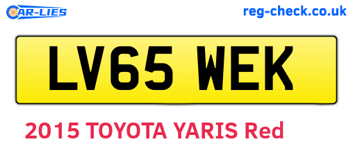 LV65WEK are the vehicle registration plates.