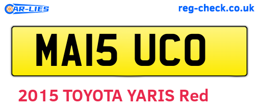 MA15UCO are the vehicle registration plates.