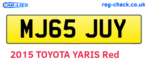 MJ65JUY are the vehicle registration plates.