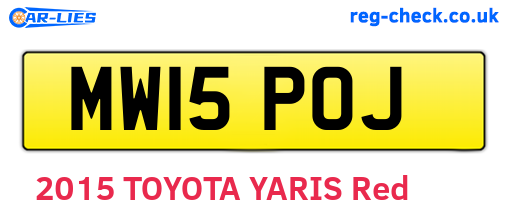 MW15POJ are the vehicle registration plates.