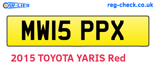 MW15PPX are the vehicle registration plates.