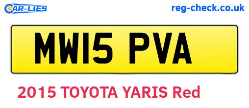 MW15PVA are the vehicle registration plates.