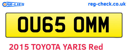OU65OMM are the vehicle registration plates.