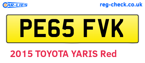 PE65FVK are the vehicle registration plates.