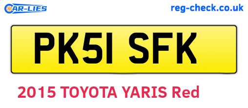 PK51SFK are the vehicle registration plates.