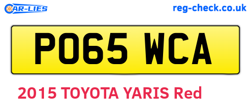 PO65WCA are the vehicle registration plates.