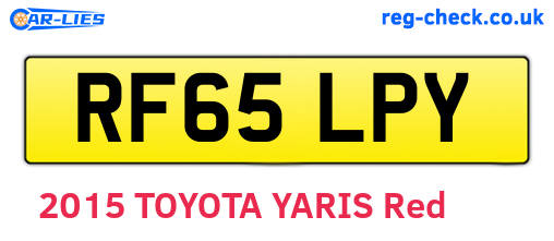 RF65LPY are the vehicle registration plates.