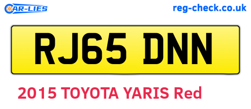 RJ65DNN are the vehicle registration plates.