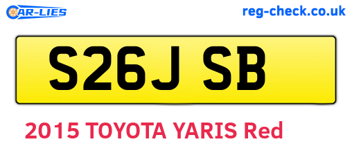 S26JSB are the vehicle registration plates.