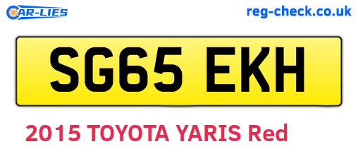 SG65EKH are the vehicle registration plates.