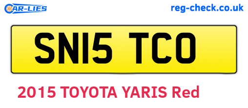 SN15TCO are the vehicle registration plates.