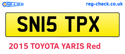 SN15TPX are the vehicle registration plates.