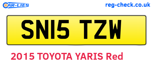 SN15TZW are the vehicle registration plates.
