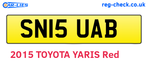 SN15UAB are the vehicle registration plates.