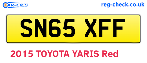 SN65XFF are the vehicle registration plates.
