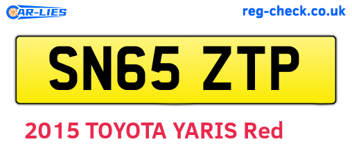 SN65ZTP are the vehicle registration plates.