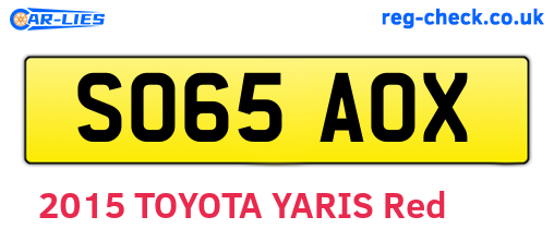SO65AOX are the vehicle registration plates.
