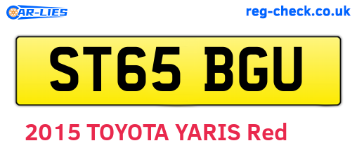 ST65BGU are the vehicle registration plates.