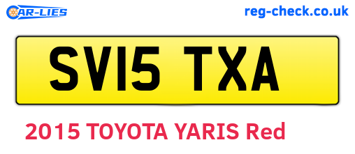 SV15TXA are the vehicle registration plates.