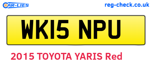 WK15NPU are the vehicle registration plates.