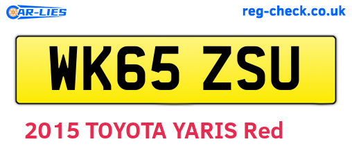 WK65ZSU are the vehicle registration plates.