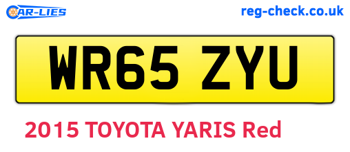 WR65ZYU are the vehicle registration plates.