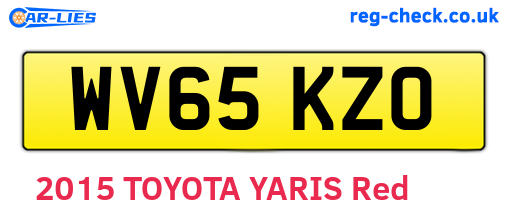 WV65KZO are the vehicle registration plates.