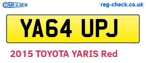 YA64UPJ are the vehicle registration plates.
