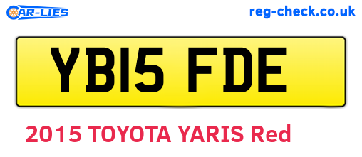 YB15FDE are the vehicle registration plates.
