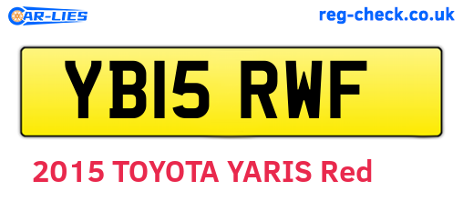 YB15RWF are the vehicle registration plates.
