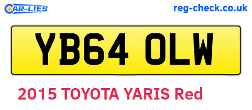 YB64OLW are the vehicle registration plates.
