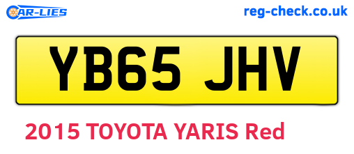 YB65JHV are the vehicle registration plates.