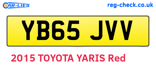 YB65JVV are the vehicle registration plates.