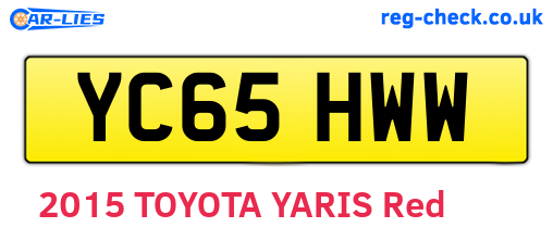 YC65HWW are the vehicle registration plates.