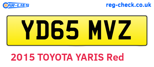 YD65MVZ are the vehicle registration plates.