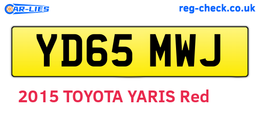 YD65MWJ are the vehicle registration plates.