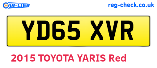 YD65XVR are the vehicle registration plates.
