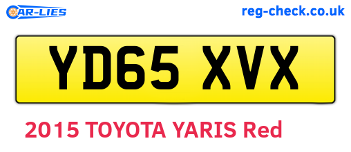 YD65XVX are the vehicle registration plates.
