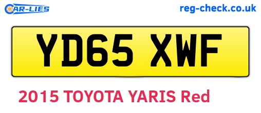YD65XWF are the vehicle registration plates.
