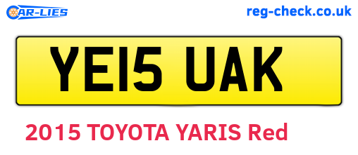 YE15UAK are the vehicle registration plates.